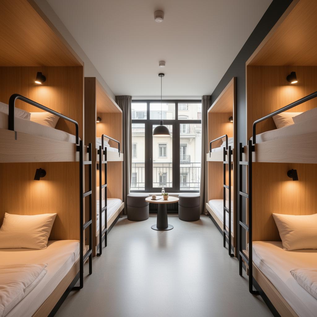 Moderna premium hostelska soba sa krevetima na sprat